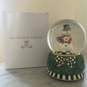 Mackenzie Childs Snowman musical snowglobe